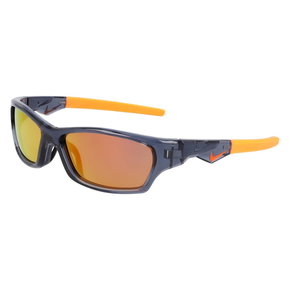 New KIDS Nike DZ7379 021 Grey & Orange JOLT M Sunglasses w/Orange Mirror Lenses